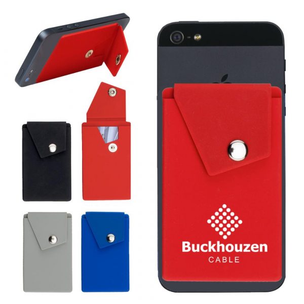 silicone card holder with button (1)