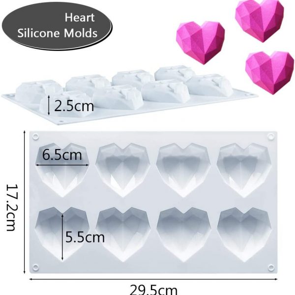 Diamond Heart Silicone Mold (4)